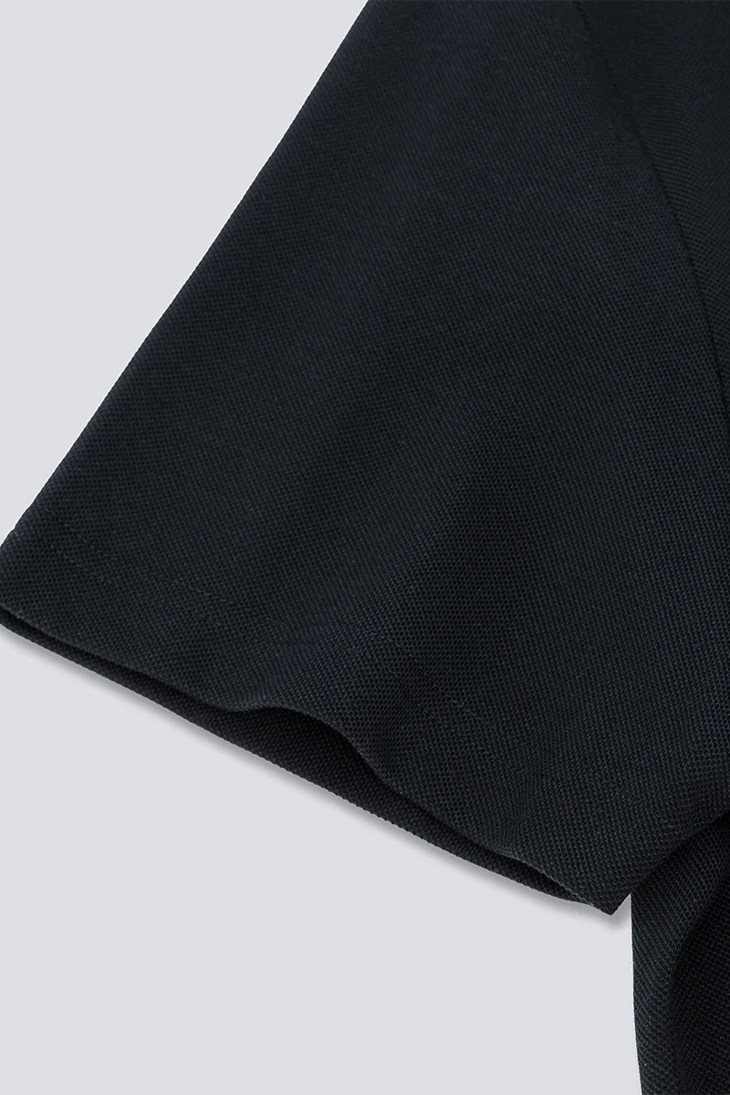 Waterless Dye Pique Polo | Black BKYD01