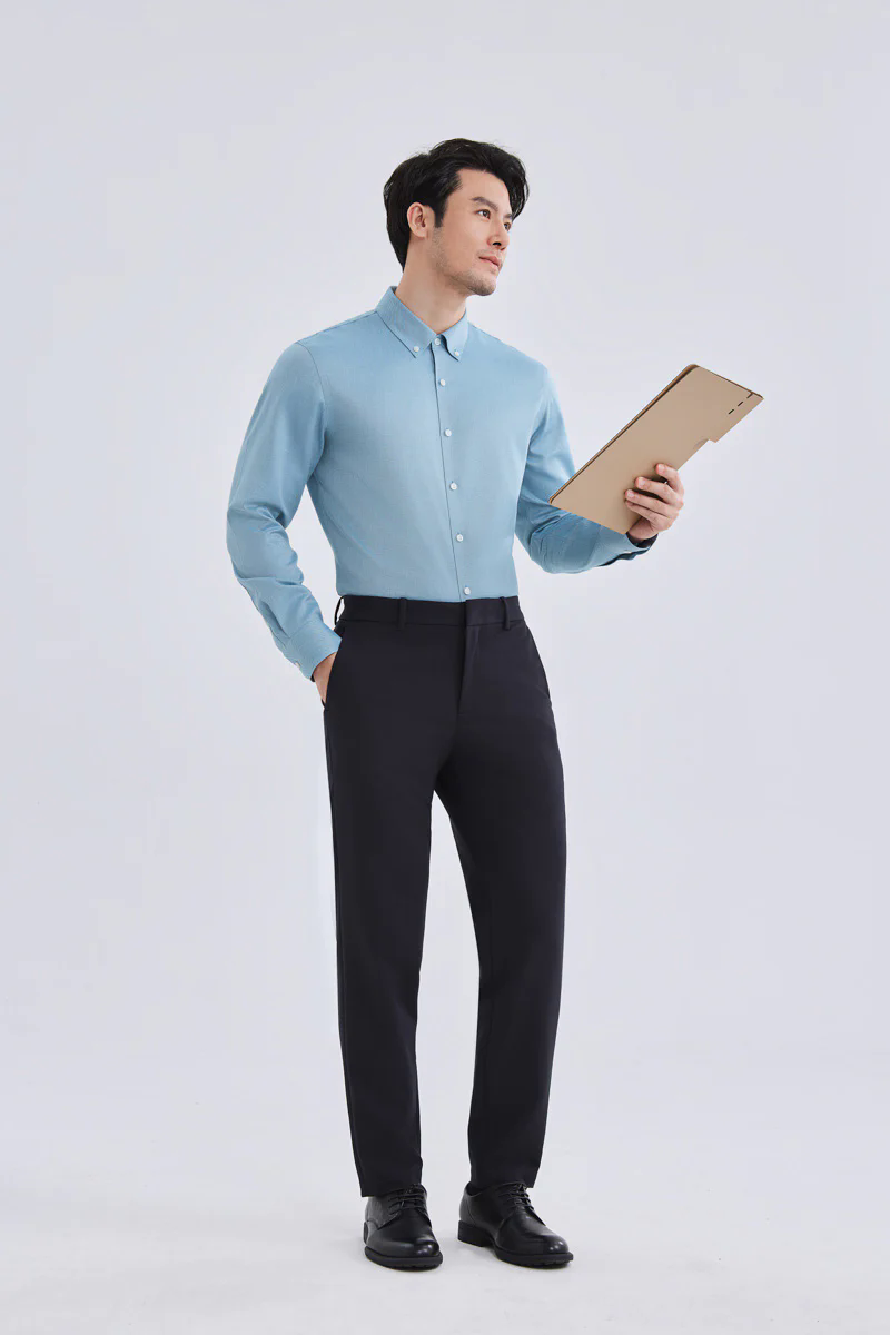 Waterless Dye Button-Down Smart Shirt | Indigo Blue 25239N Waterless Dye Button-Down Smart Shirt | Indigo Blue 25239N