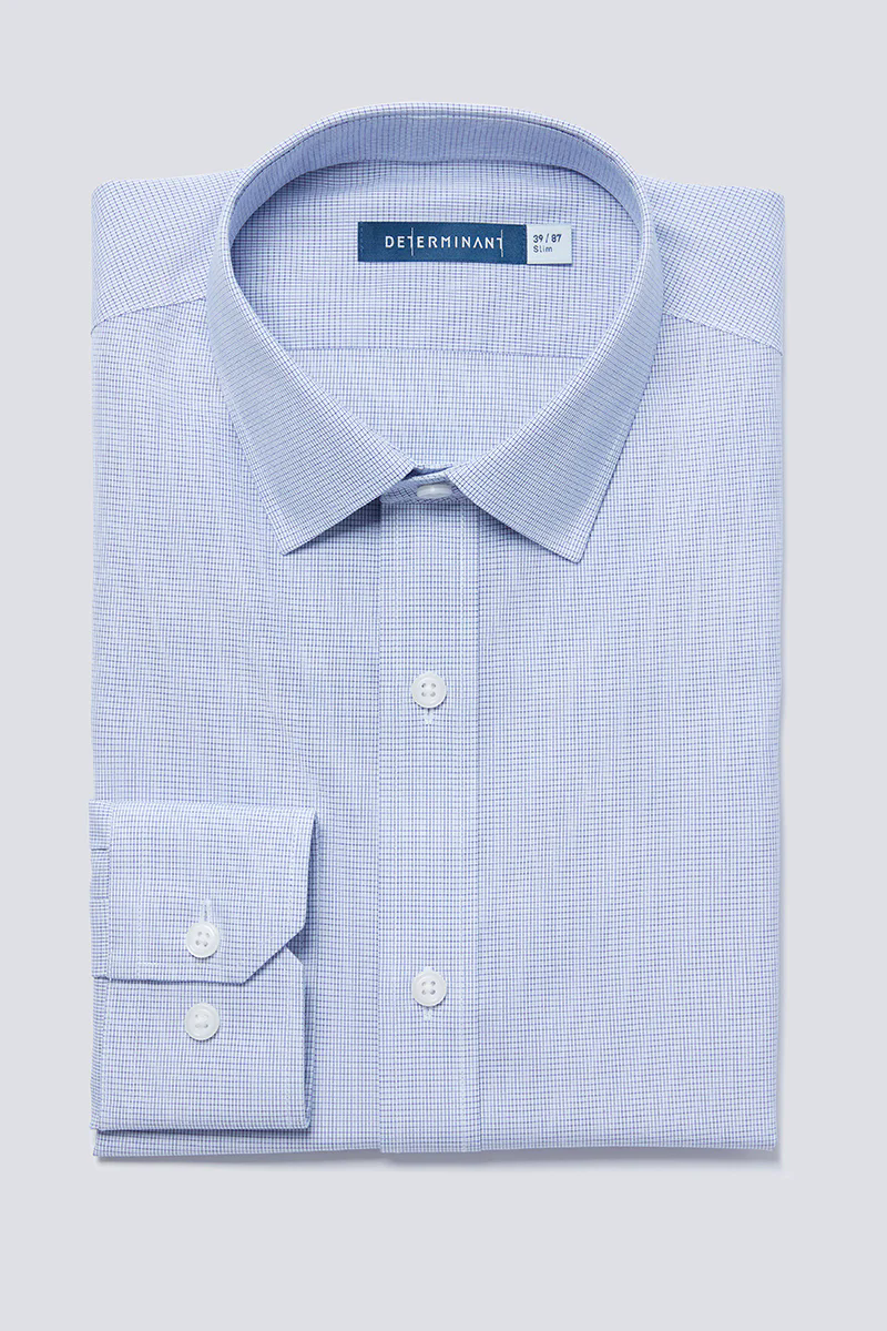 Wrinkle-Free Poplin Dress Shirt | Blue Check 16771N Wrinkle-Free Poplin Dress Shirt | Blue Check 16771N