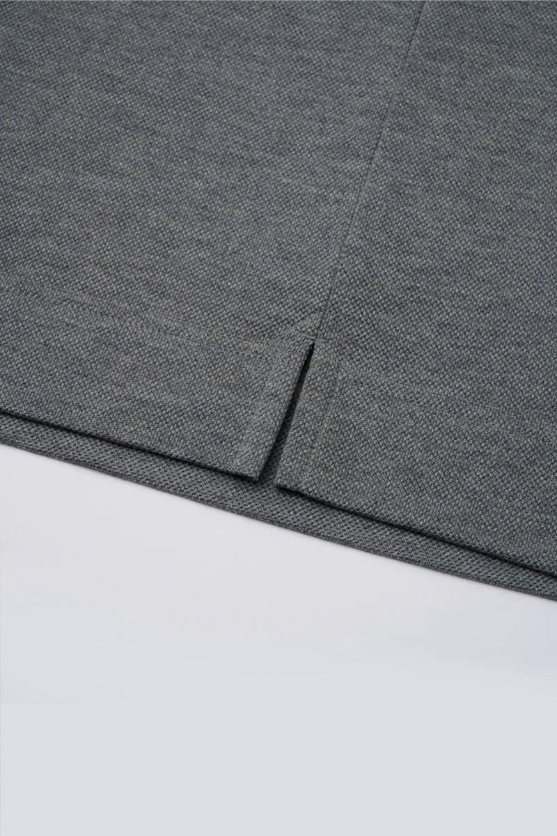 Regal Pique Buttonless Polo | Dark Grey EBCG30