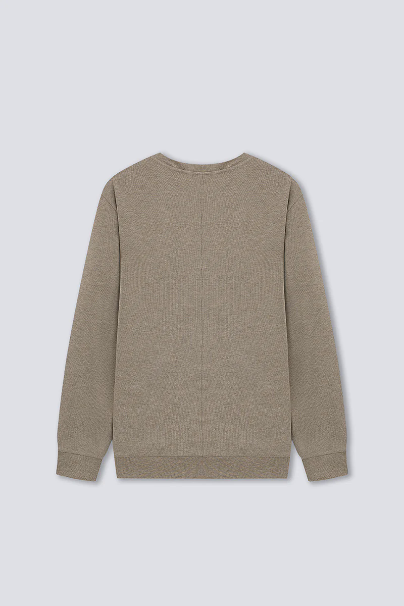 Merino-Blend French Rib Crew Neck Sweater | Khaki E7W025 Merino-Blend French Rib Crew Neck Sweater | Khaki E7W025