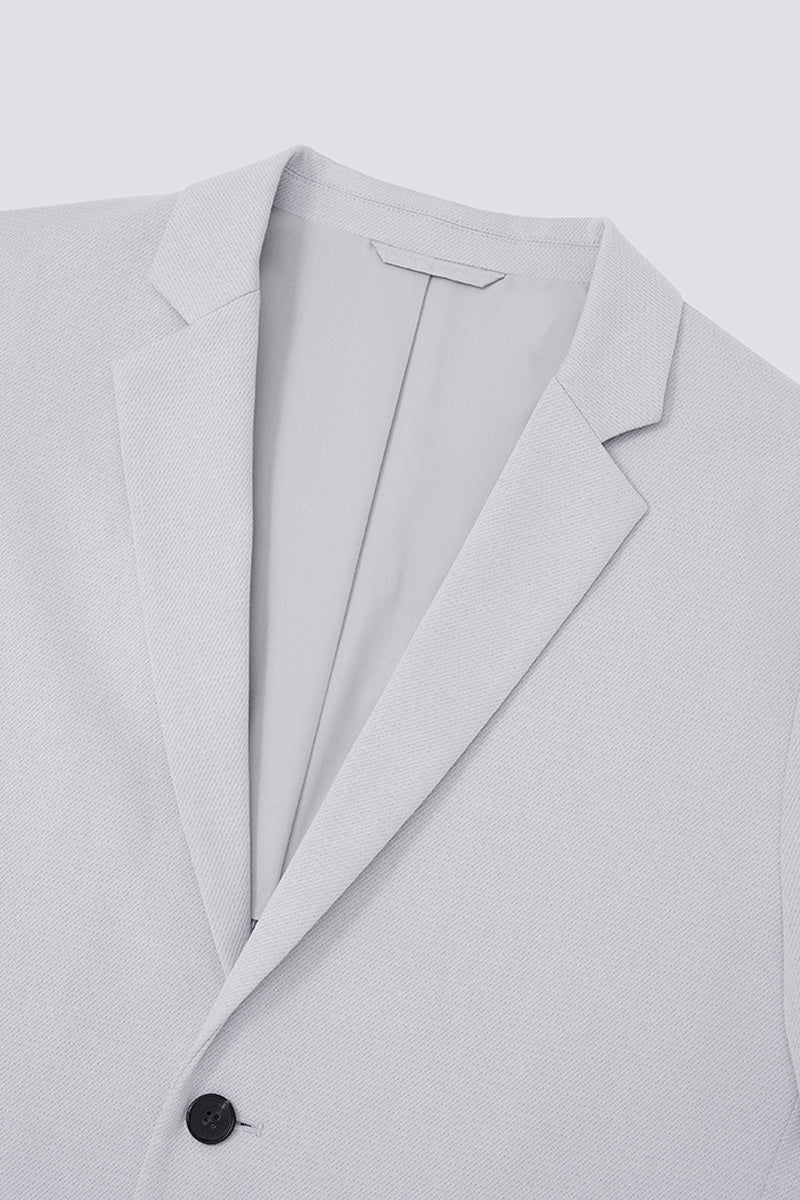 CottonSTRETCH Lightweight Knit Smart Blazer | Light Grey GYE126
