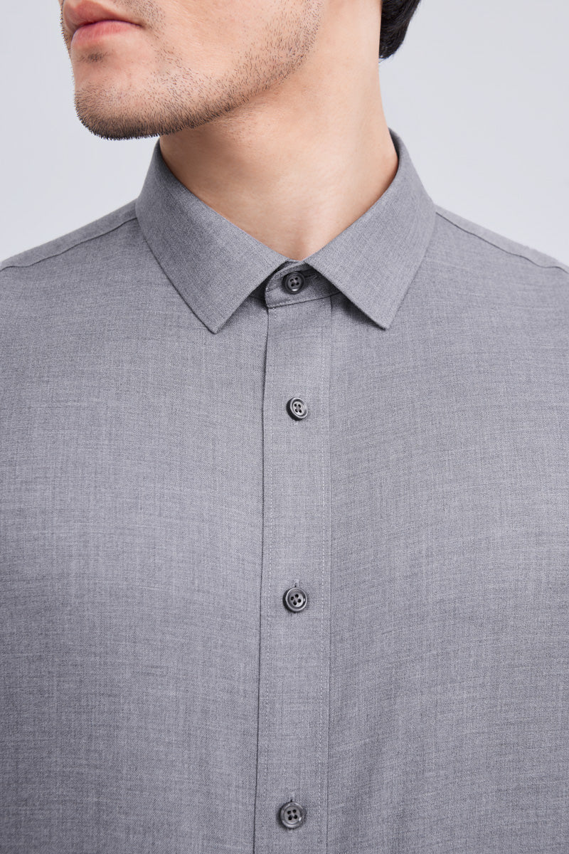 Supreme Cotton-Yak Twill Dress Shirt | Stone Grey 0372DK Supreme Cotton-Yak Twill Dress Shirt | Stone Grey 0372DK