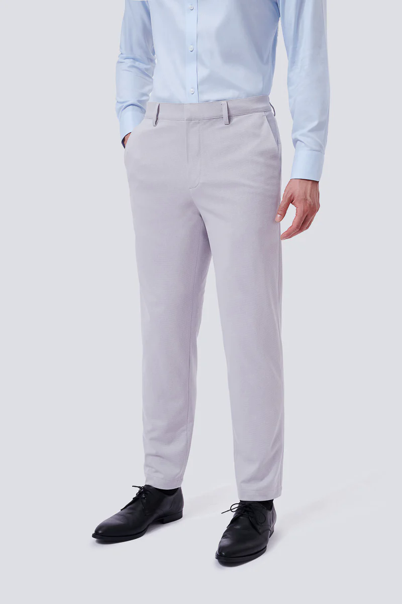 CottonSTRETCH Lightweight Knit Smart Pants | Light Grey GYE126