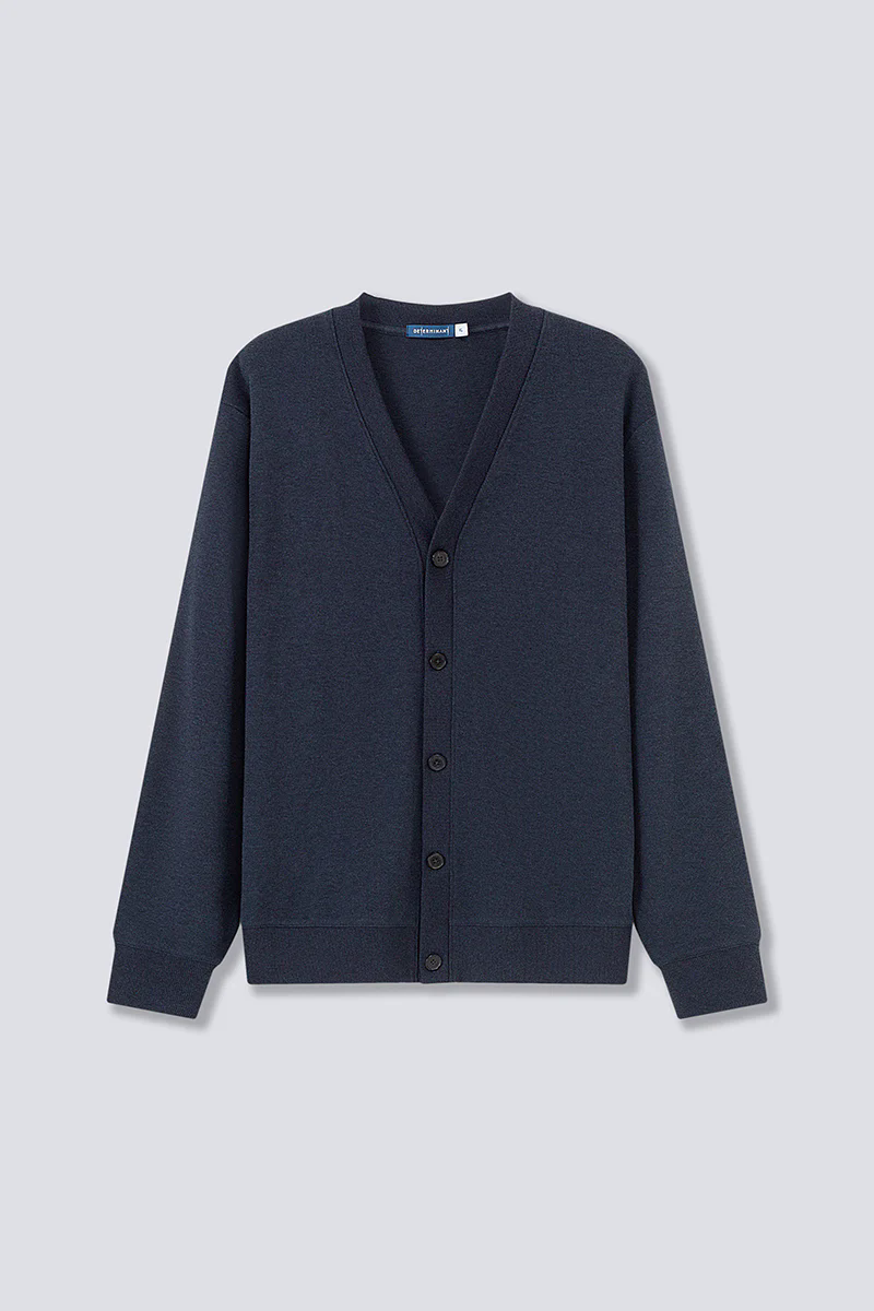Merino-Blend French Rib Cardigan | Navy EB1244 Merino-Blend French Rib Cardigan | Navy EB1244