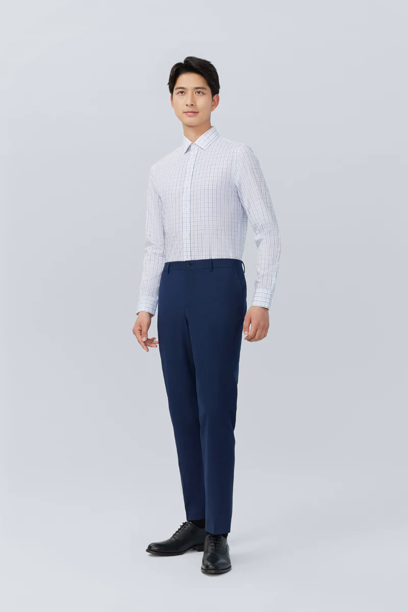 Wrinkle-Free Poplin Dress Shirt | White Multi-Check 25676N