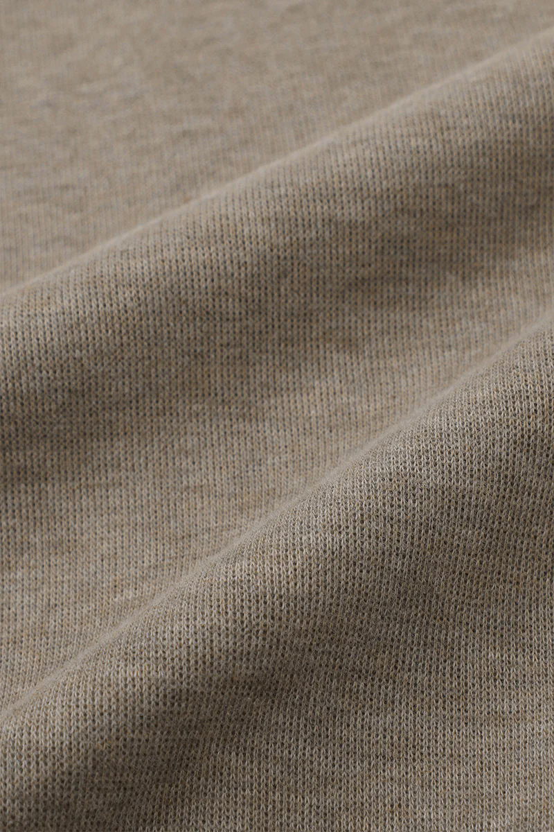 Merino-Blend French Rib Crew Neck Sweater | Khaki E7W025 Merino-Blend French Rib Crew Neck Sweater | Khaki E7W025