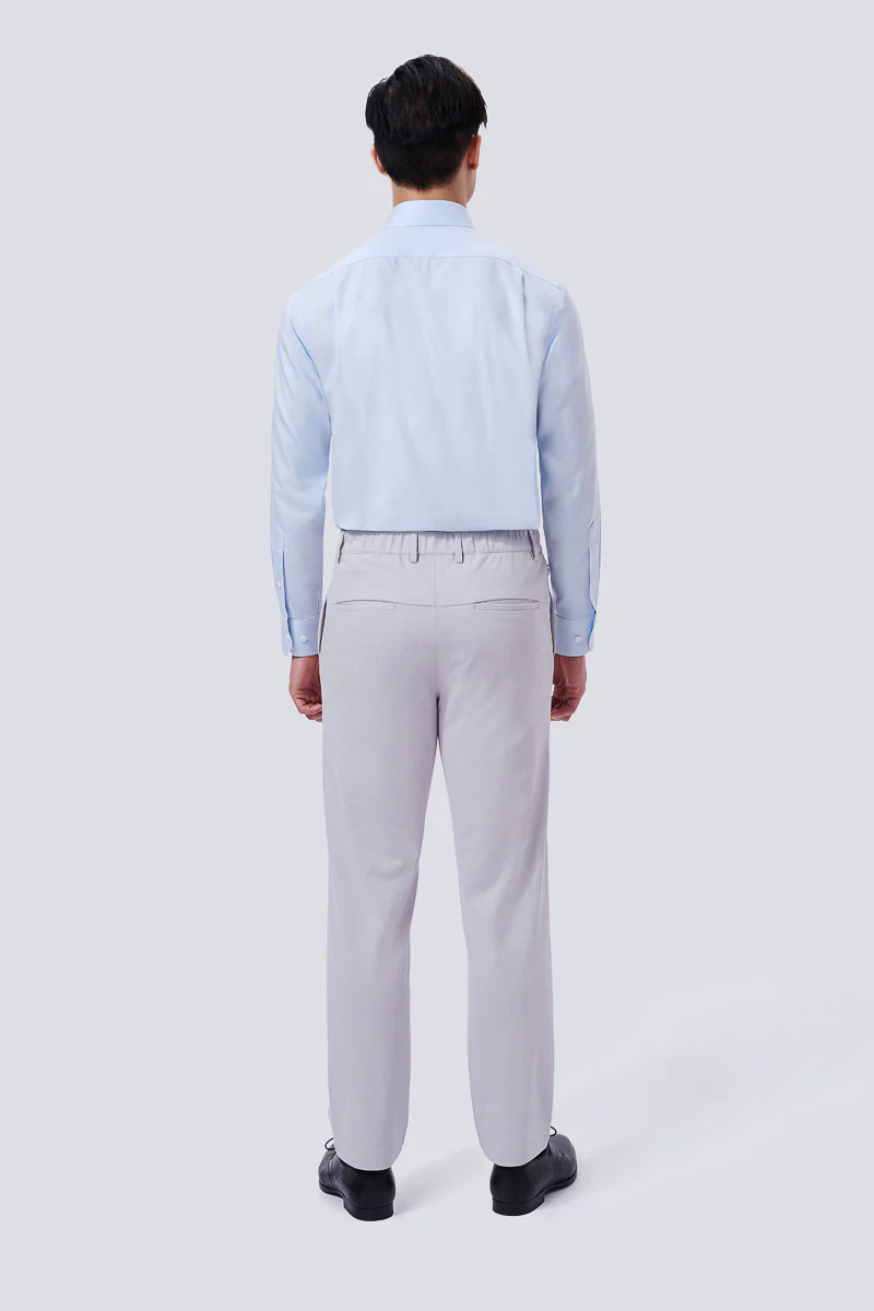 CottonSTRETCH Lightweight Knit Smart Pants | Light Grey GYE126