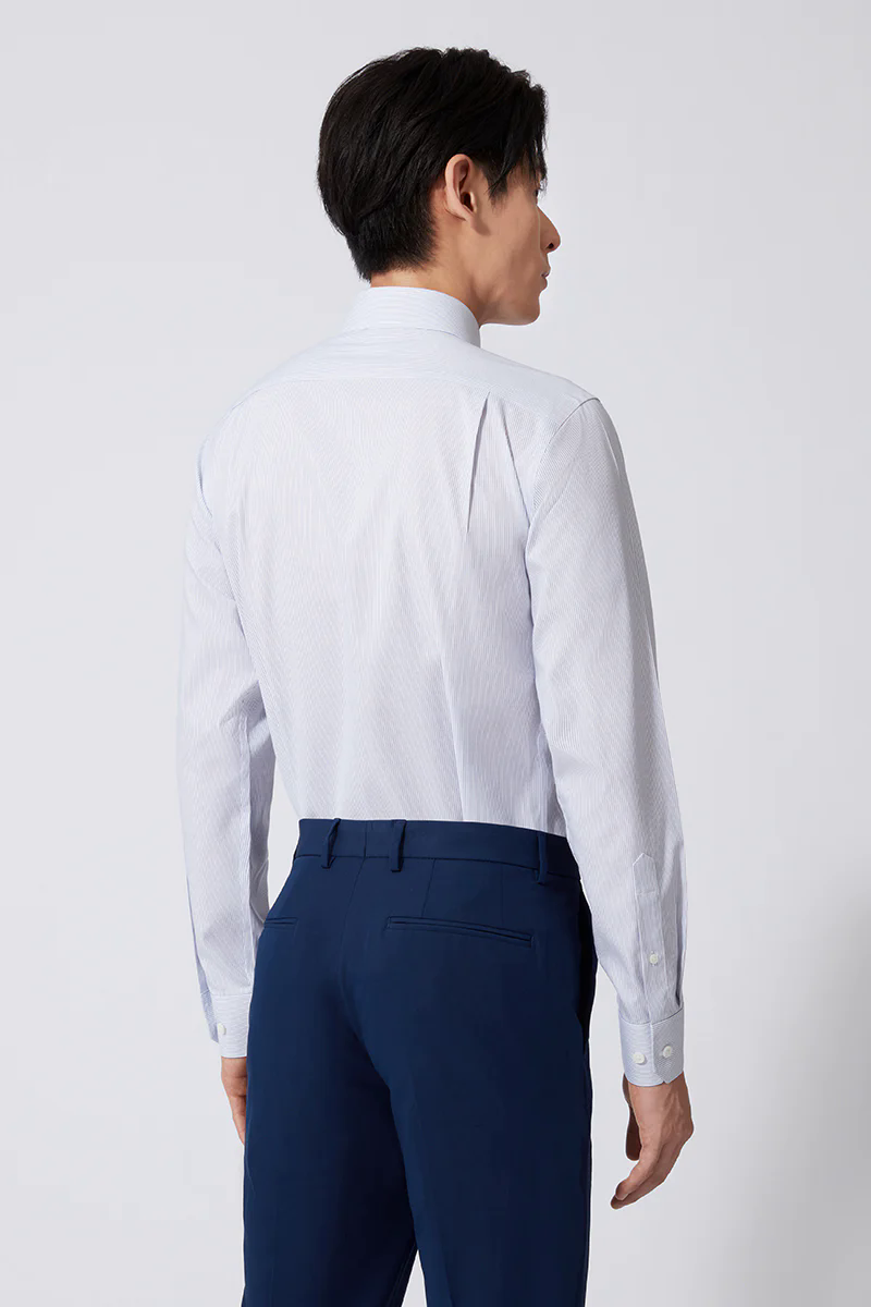 Wrinkle-Free Pinpoint Oxford Dress Shirt | Navy Stripes 1143NZ Wrinkle-Free Pinpoint Oxford Dress Shirt | Navy Stripes 1143NZ