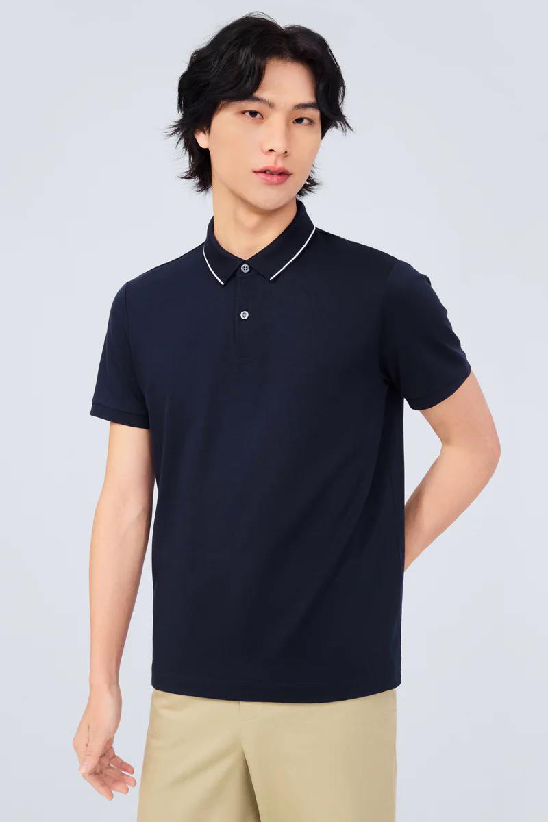 Super Soft Pique Tipped Polo | Navy NNY096 Super Soft Pique Tipped Polo | Navy NNY096
