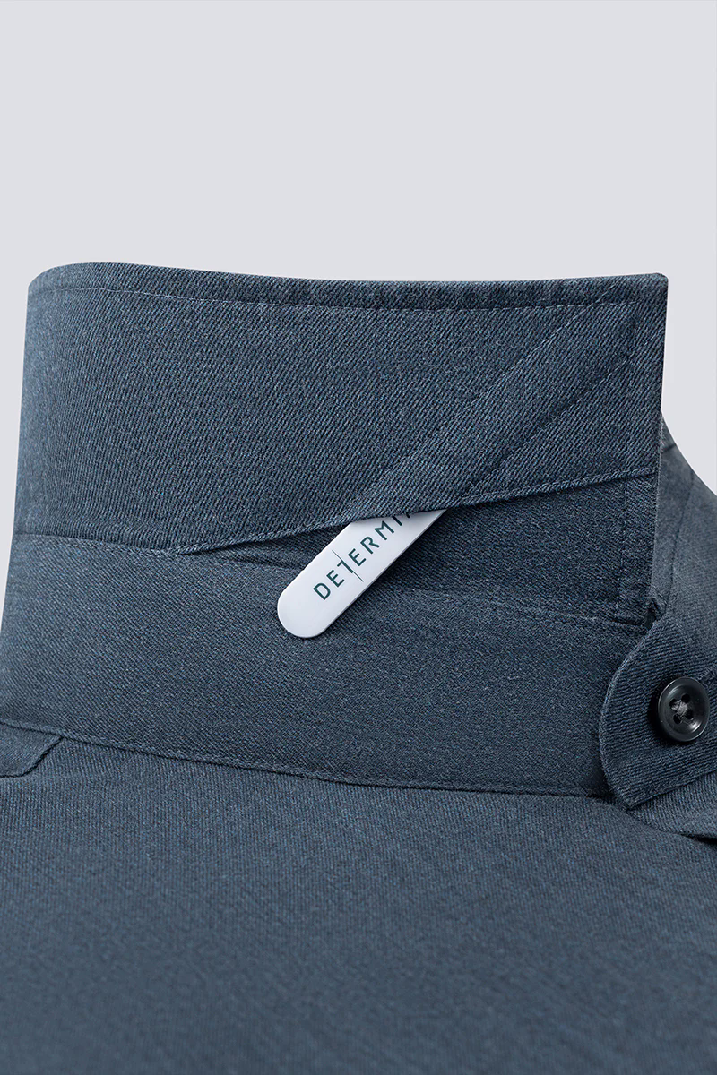 Wrinkle-Free Twill Heather Dress Shirt | Grey Blue 27790N
