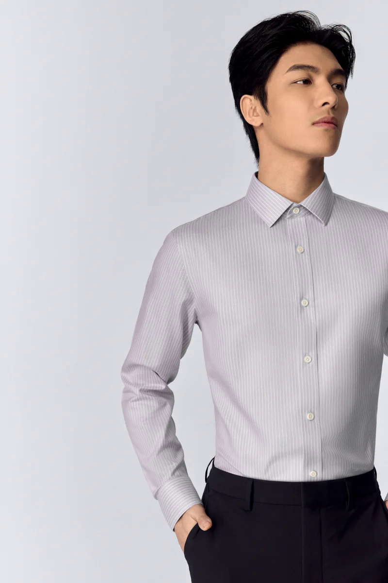 InstantCool Dobby Dress Shirt | Grey Stripes 19390N InstantCool Dobby Dress Shirt | Grey Stripes 19390N