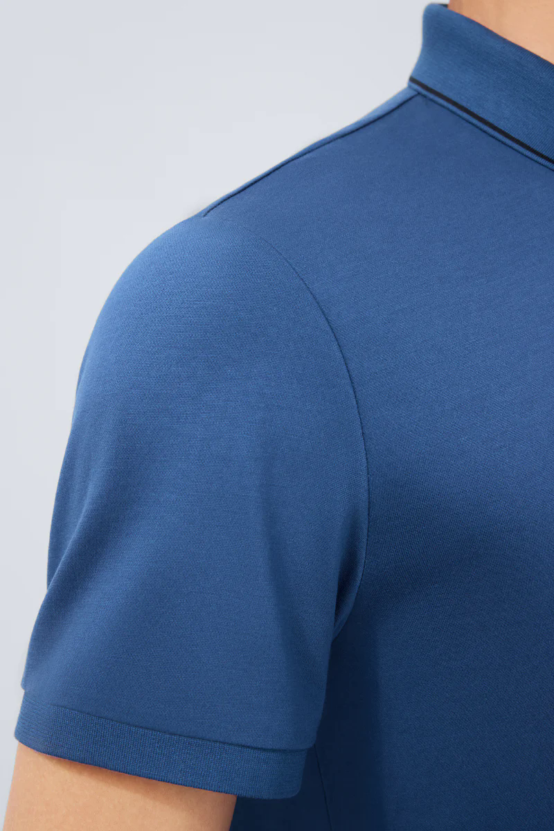 Super Soft Pique Tipped Polo | Blue NYE075 Super Soft Pique Tipped Polo | Blue NYE075