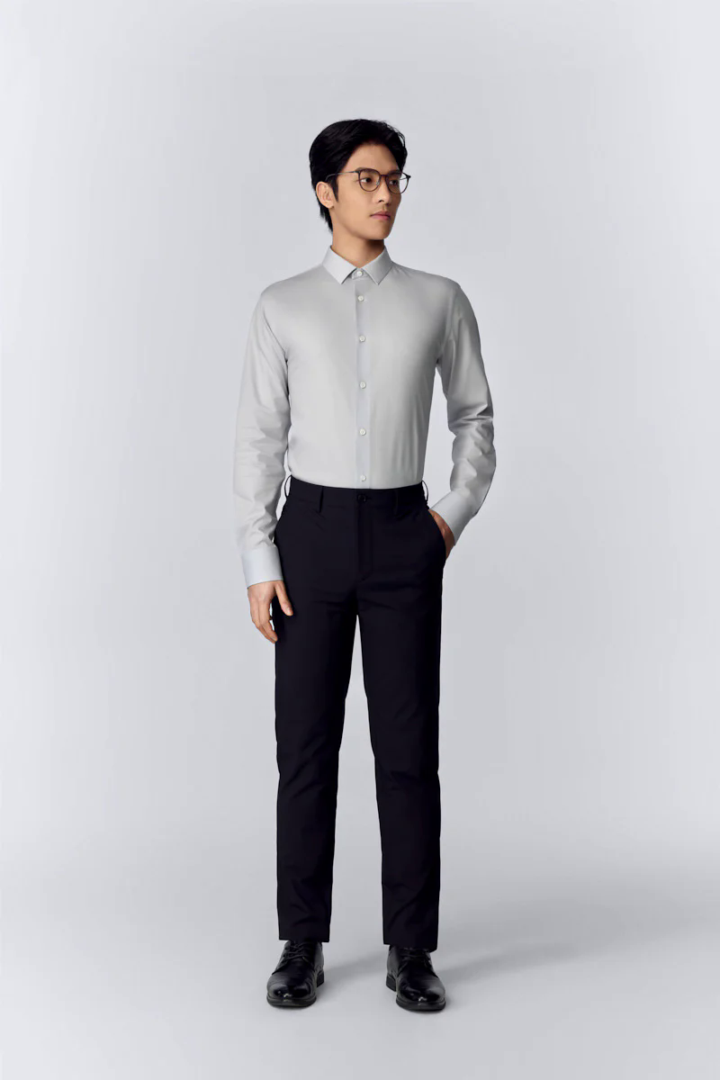 CottonSTRETCH Twill Dress Shirt | Pale Grey 13141N CottonSTRETCH Twill Dress Shirt | Pale Grey 13141N
