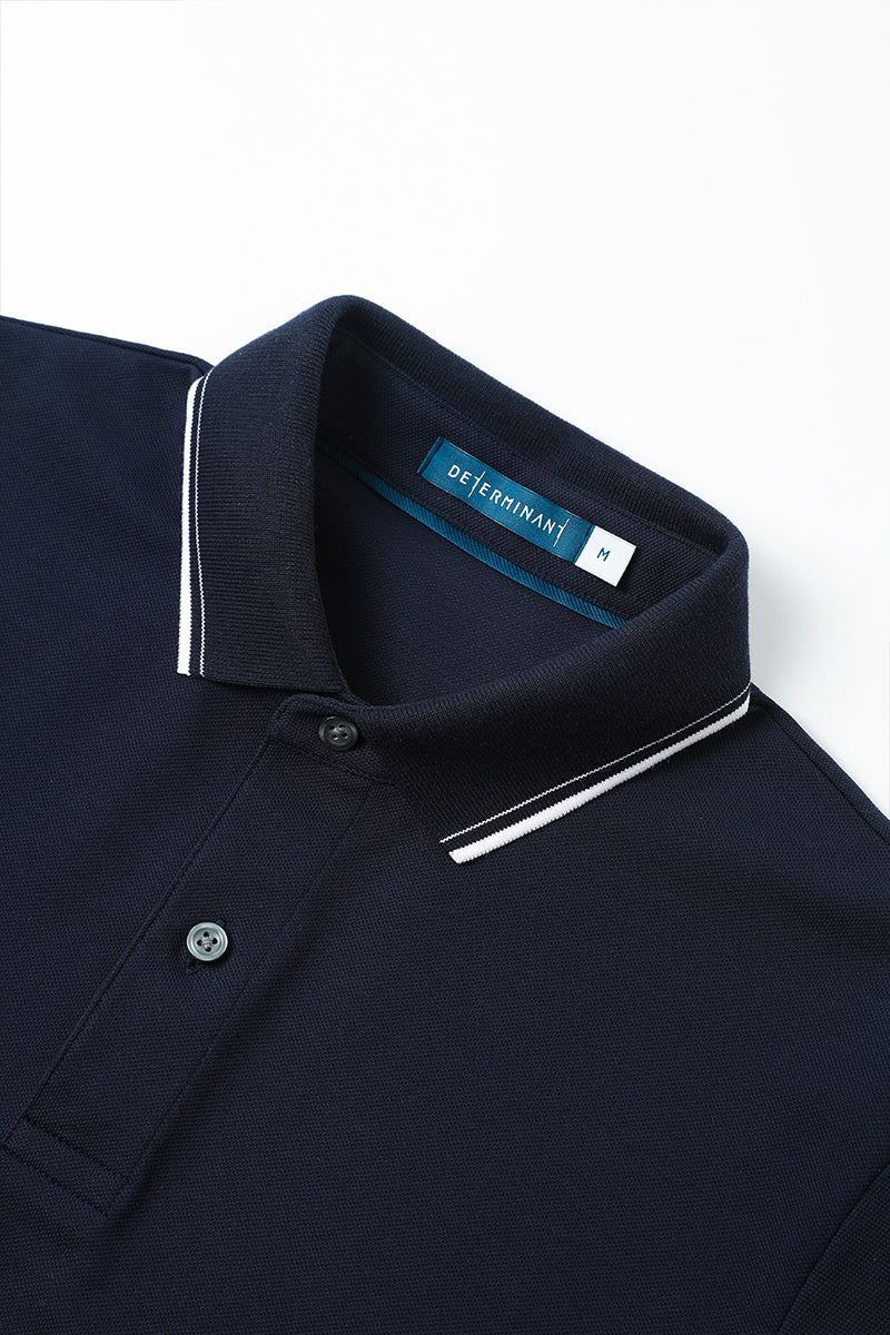 Pique Tipped Polo | Navy NNY096 Pique Tipped Polo | Navy NNY096