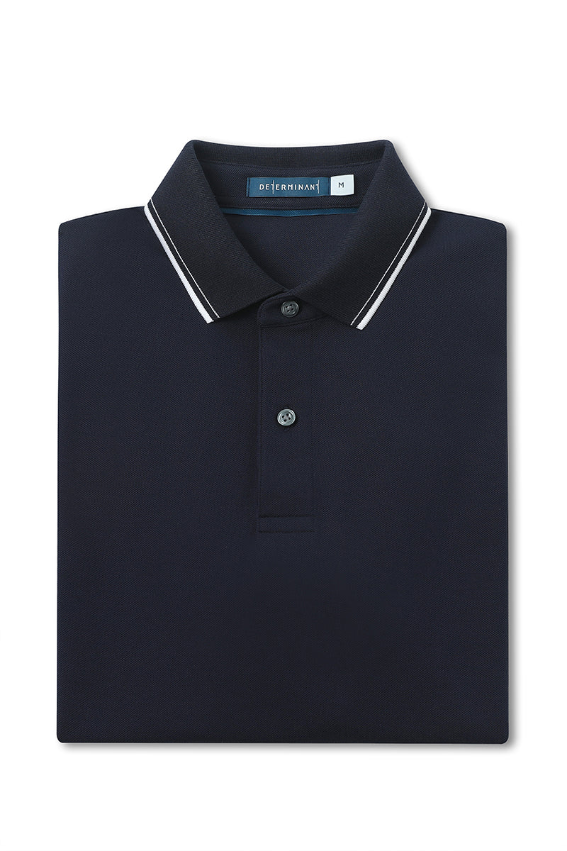 Pique Tipped Polo | Navy NNY096 Pique Tipped Polo | Navy NNY096