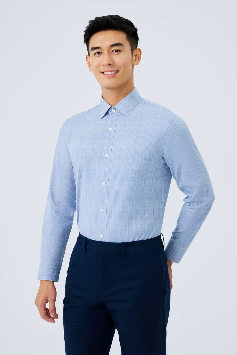 Waterless Dye Dress Shirt  | Blue 23410N