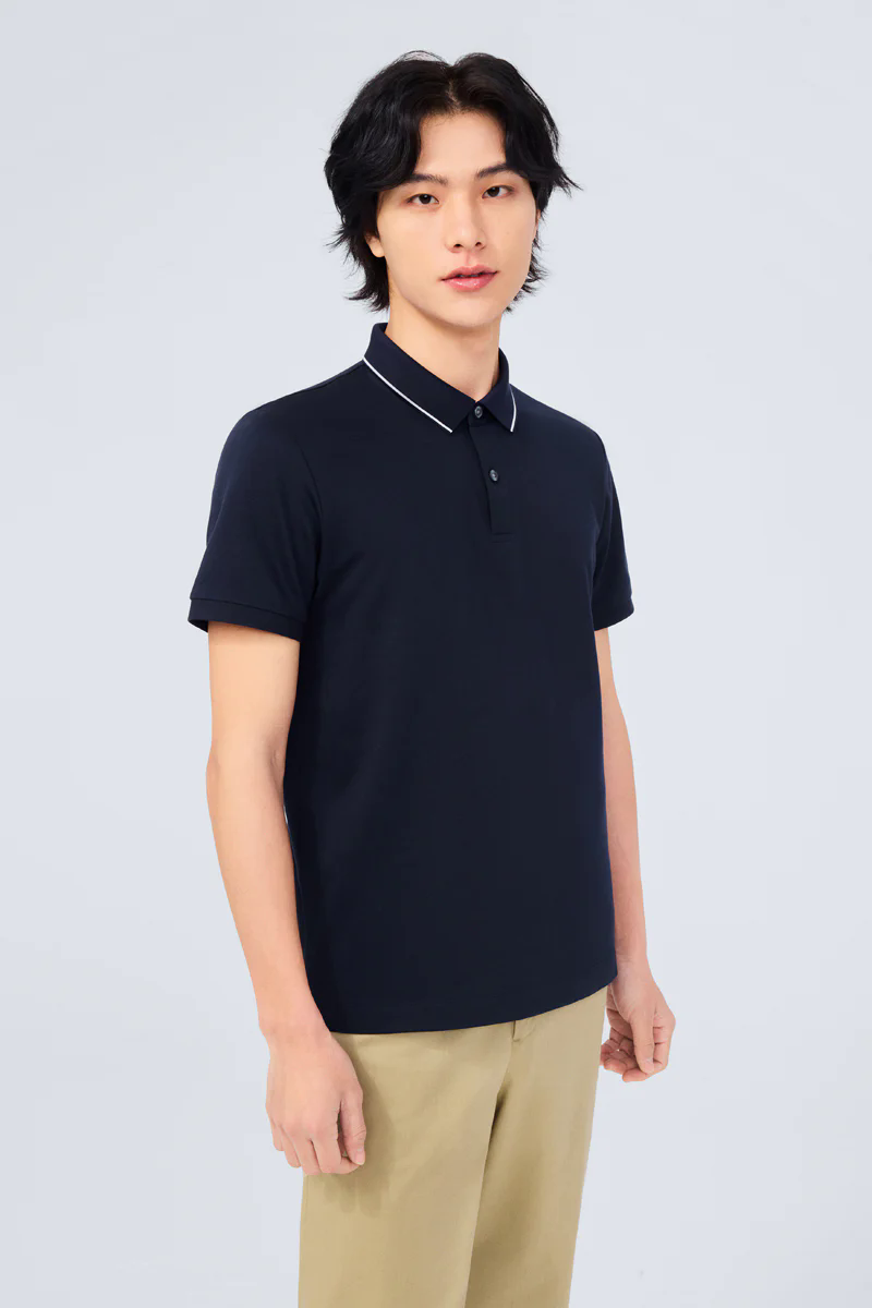Super Soft Pique Tipped Polo | Navy NNY096 Super Soft Pique Tipped Polo | Navy NNY096