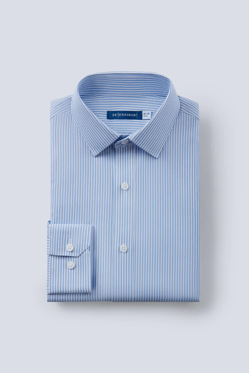 Wrinkle-Free Poplin Dress Shirt | Light Blue Stripes 25670N Wrinkle-Free Poplin Dress Shirt | Light Blue Stripes 25670N