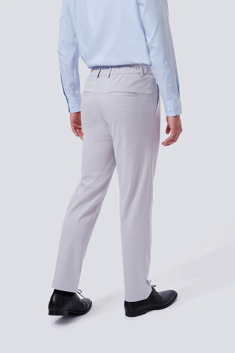 CottonSTRETCH Lightweight Knit Smart Pants | Light Grey GYE126