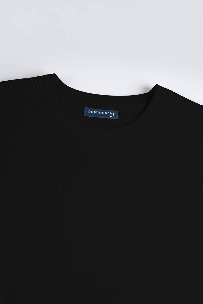 Waffle Crew Neck T-Shirt | Black BKFD01 Waffle Crew Neck T-Shirt | Black BKFD01