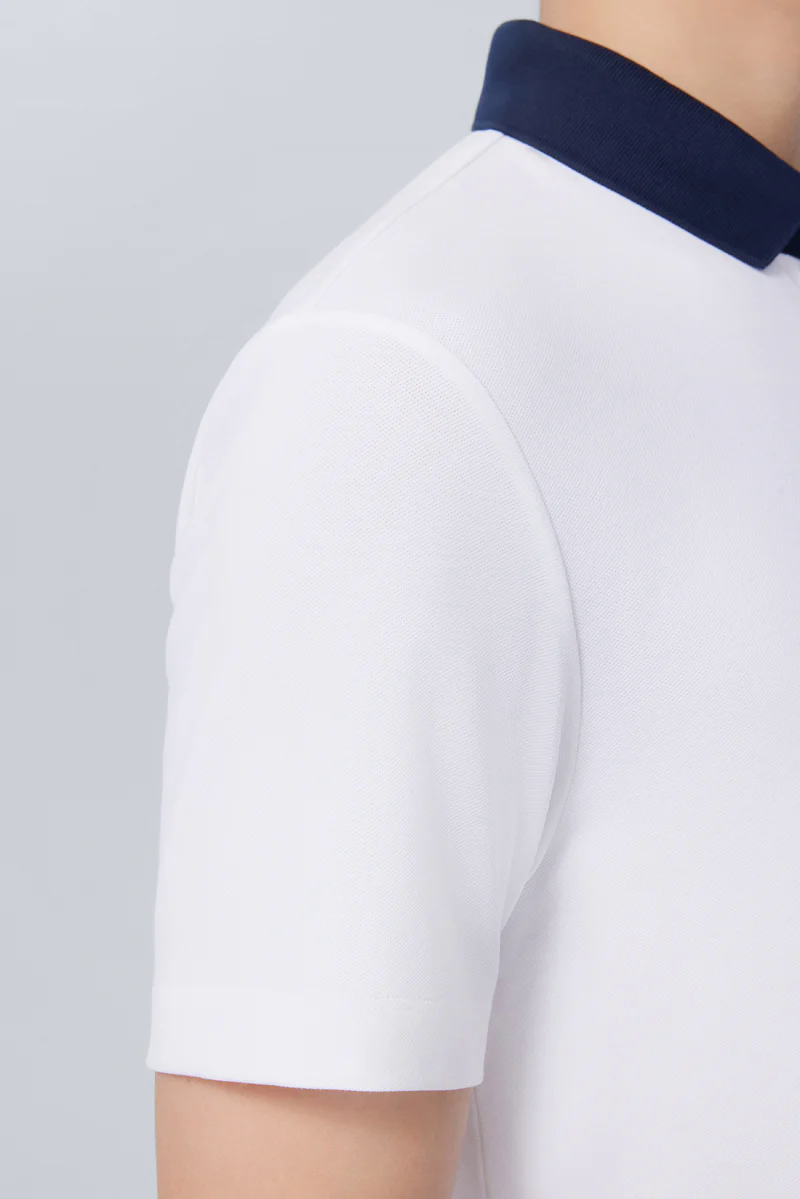 Pique Contrast Collar Polo | White WH001Z Pique Contrast Collar Polo | White WH001Z