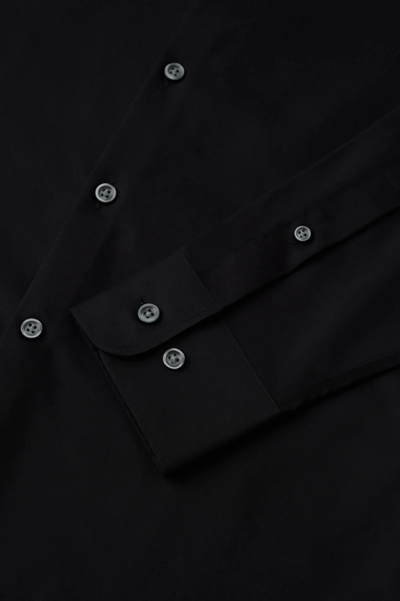 Poplin Button-Down Smart Shirt | Black BKFD01