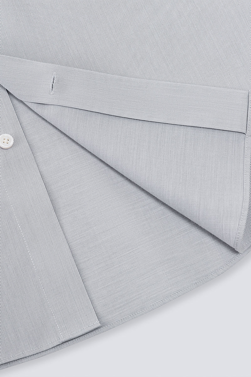 Supreme Cotton-Cashmere Dobby Dress Shirt | Grey Stripes 28700N