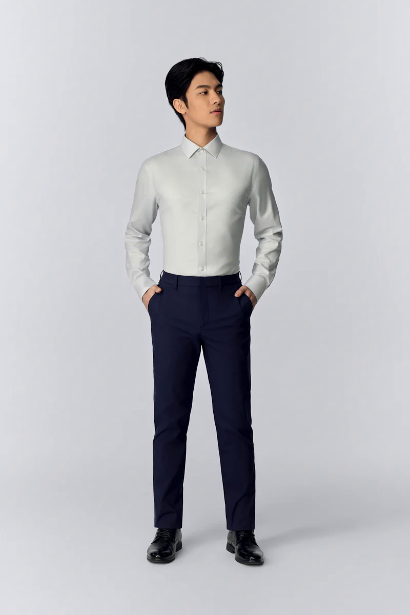 InstantCool Twill Dress Shirt | Pale Grey Semi Plain 19490N InstantCool Twill Dress Shirt | Pale Grey Semi Plain 19490N