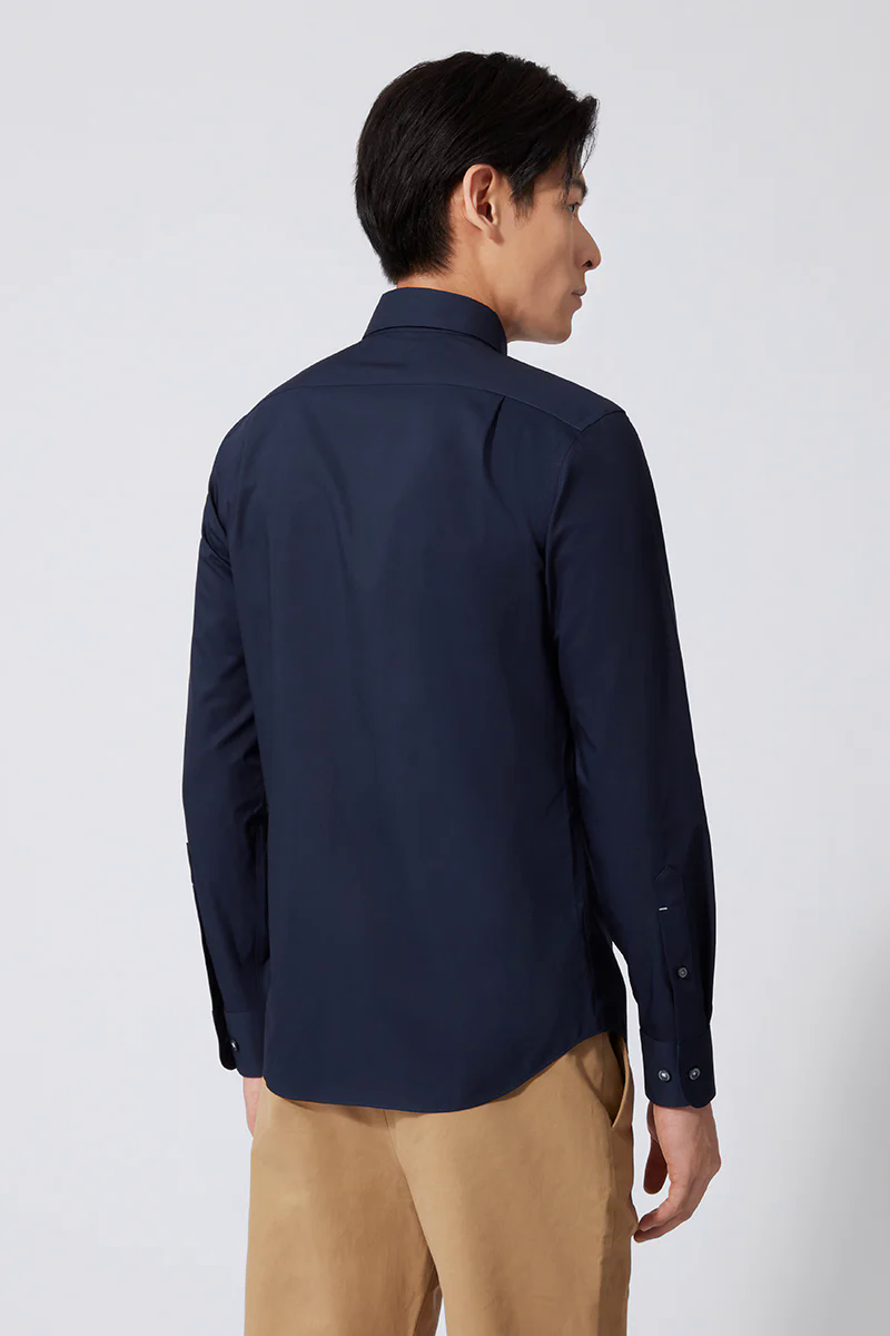 Poplin Button-Down Smart Shirt | Navy 0053KM