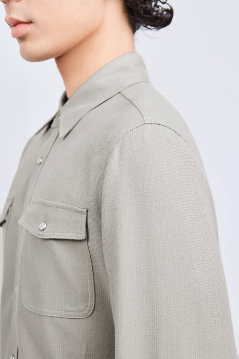 HeatGuard Casual Shirt Jacket | Khaki Semi Plain 6100NZ HeatGuard Casual Shirt Jacket | Khaki Semi Plain 6100NZ