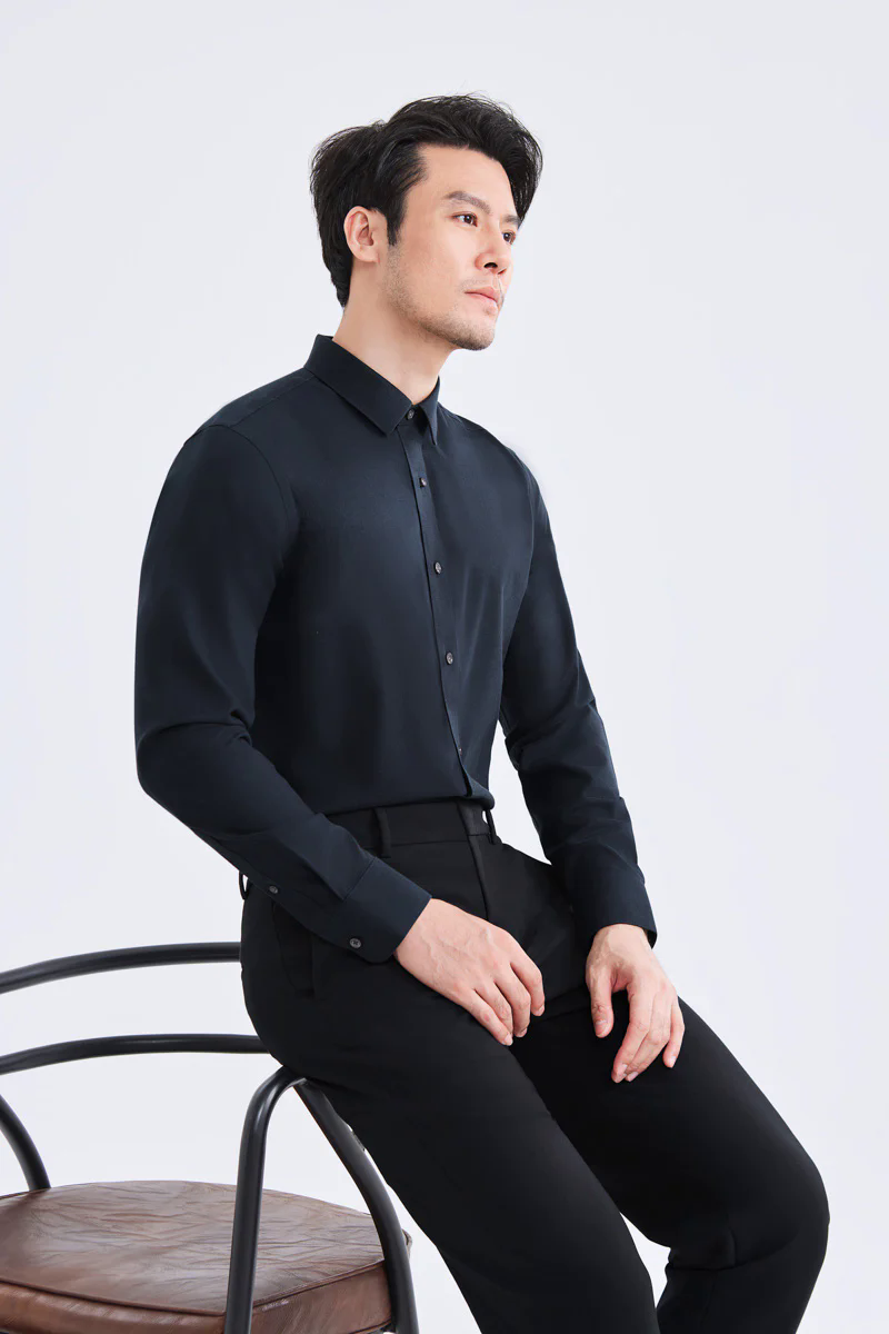 Supreme Cotton-Yak Twill Dress Shirt | Navy 0373DK Supreme Cotton-Yak Twill Dress Shirt | Navy 0373DK