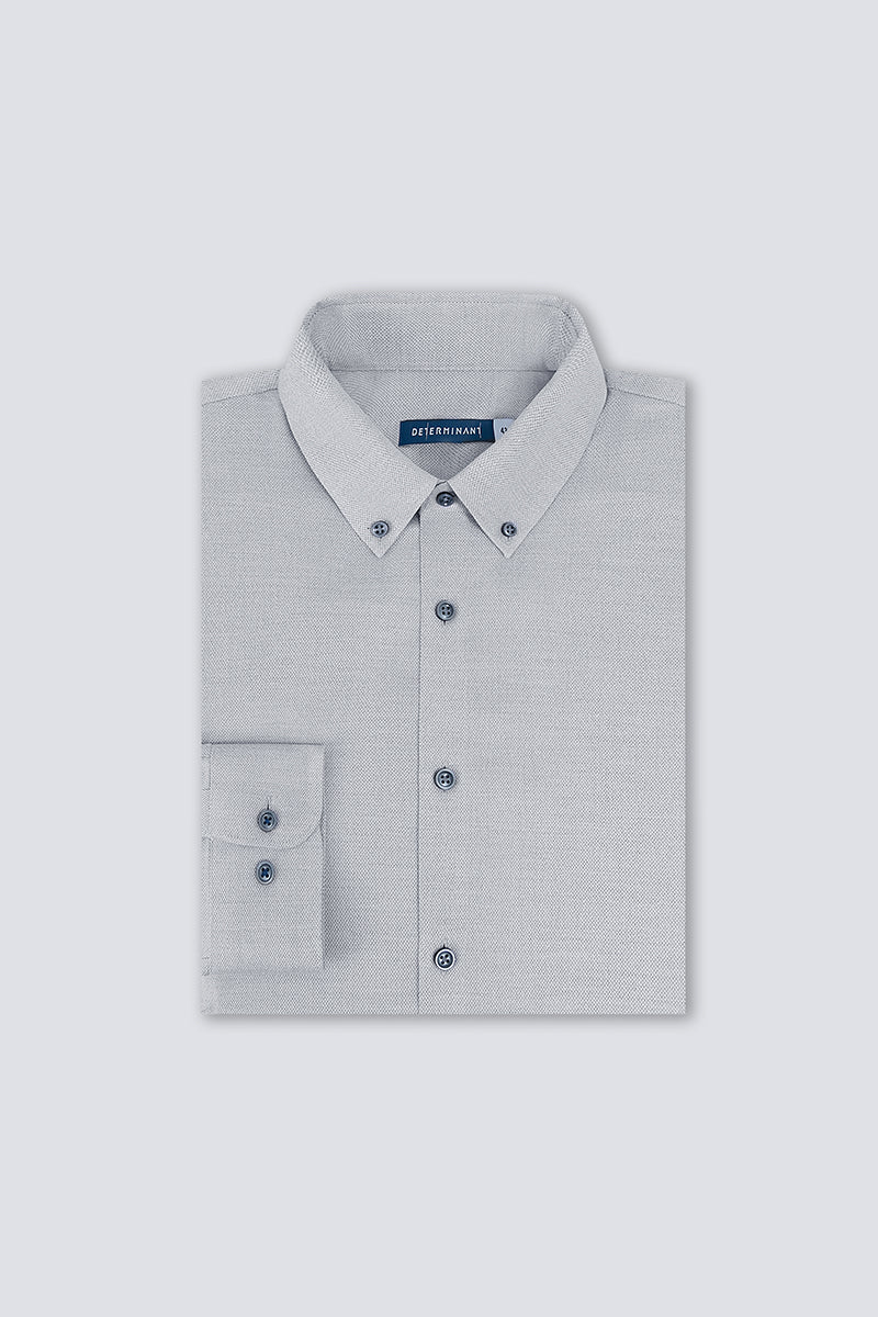 Waterless Dye Button-Down Smart Shirt | Grey 25238N