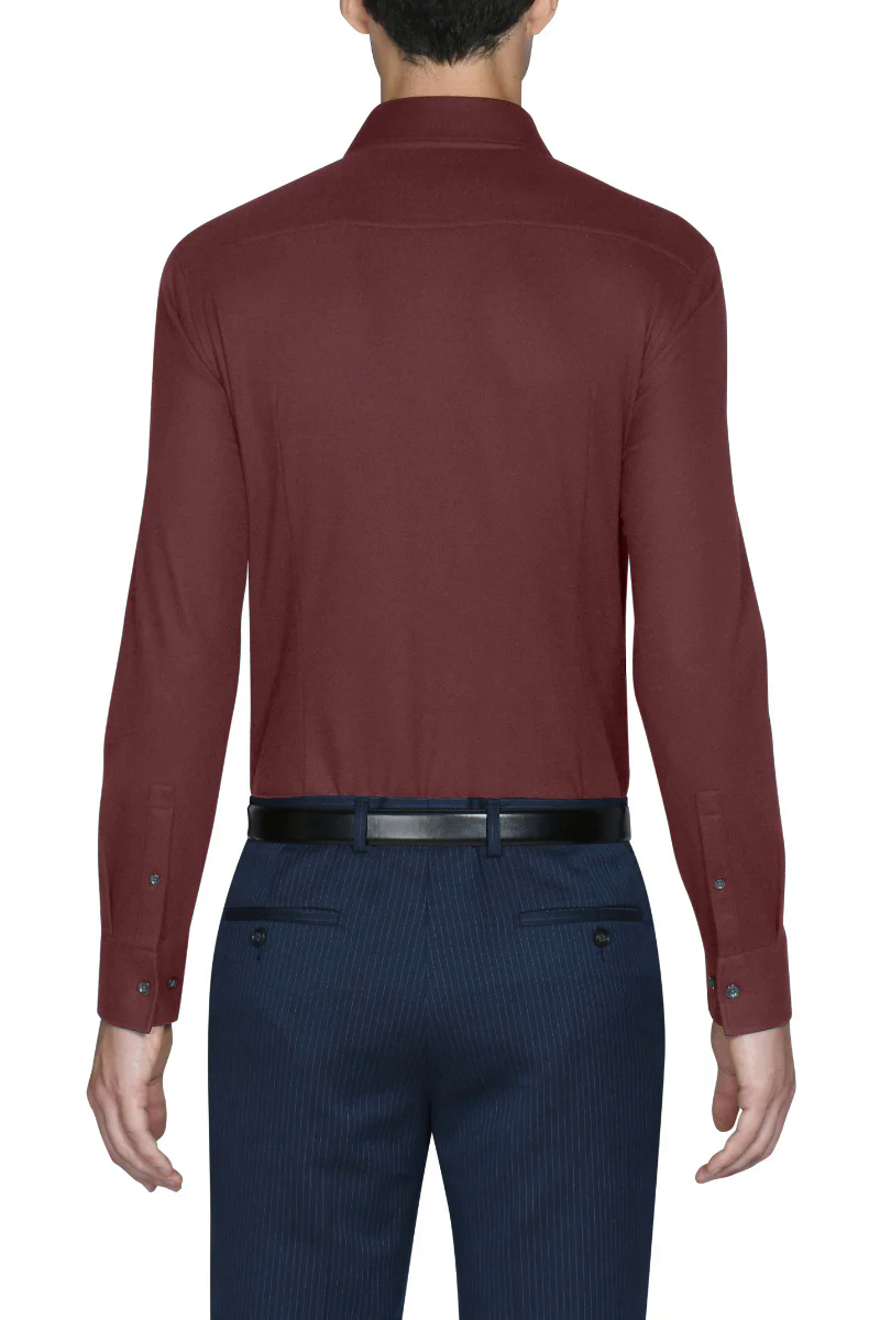 Knit Smart Shirt | Burgundy RDE179
