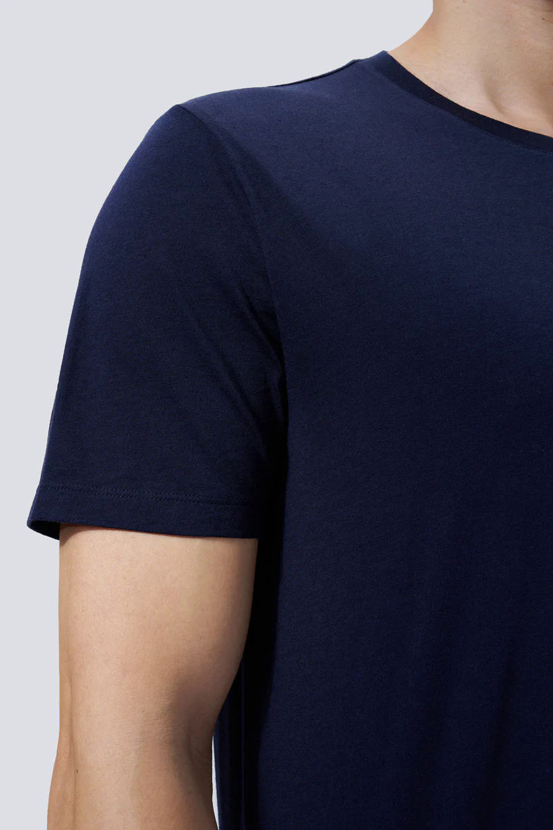 Supreme Cotton-Silk Crew Neck T-Shirt | Navy NYYD01 Supreme Cotton-Silk Crew Neck T-Shirt | Navy NYYD01