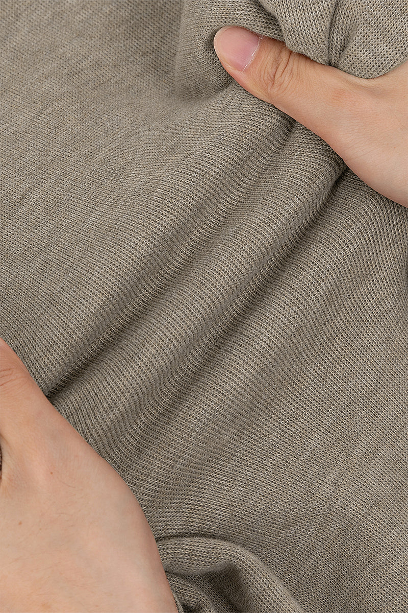 Merino-Blend French Rib Crew Neck Sweater | Khaki E7W025 Merino-Blend French Rib Crew Neck Sweater | Khaki E7W025
