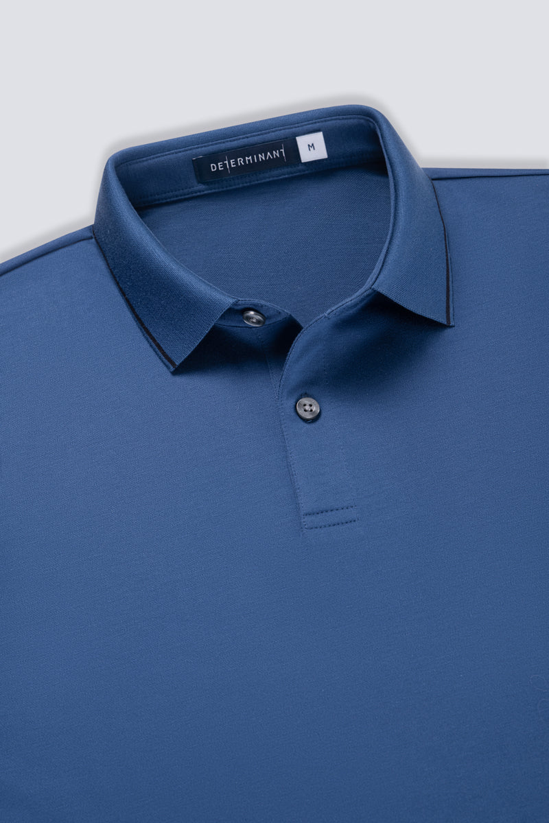 Super Soft Pique Tipped Polo | Blue NYE075 Super Soft Pique Tipped Polo | Blue NYE075