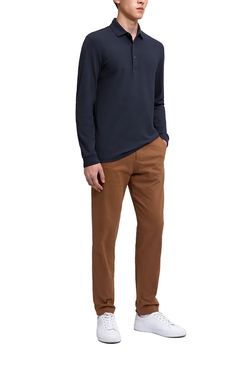 Pique Long Sleeve Polo | Charcoal GYE164 Pique Long Sleeve Polo | Charcoal GYE164
