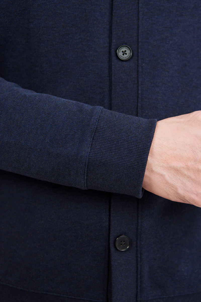 Merino-Blend French Rib Cardigan | Navy EB1244 Merino-Blend French Rib Cardigan | Navy EB1244
