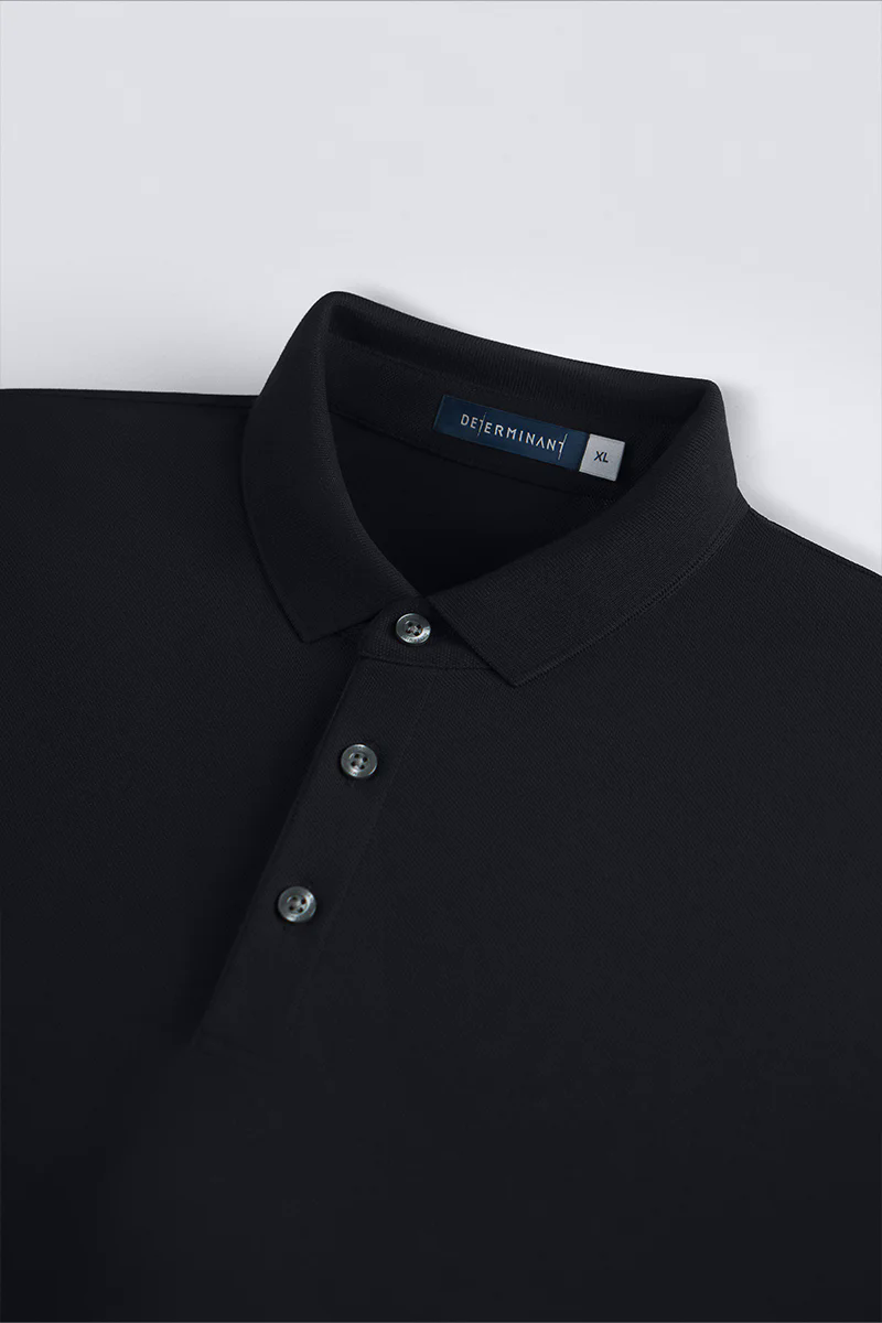 3-Button Pique Polo | Black BKFD01 3-Button Pique Polo | Black BKFD01
