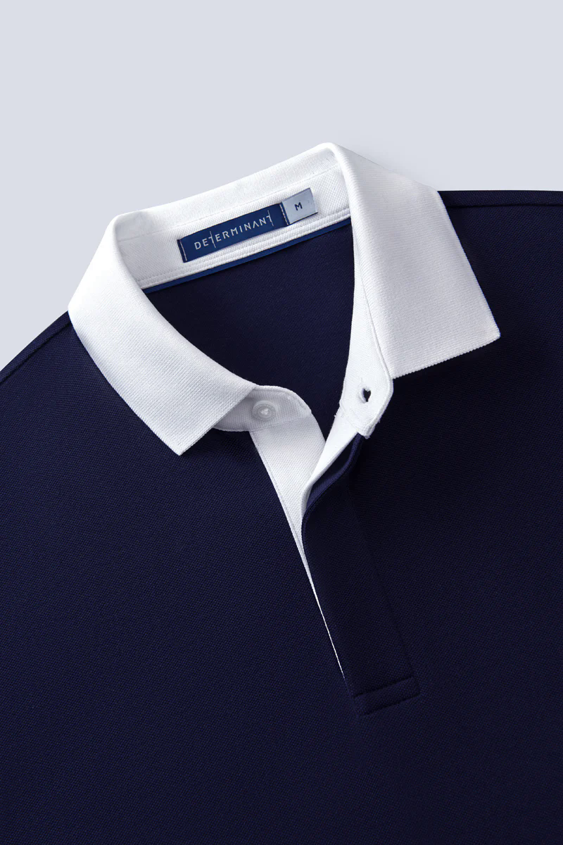 Pique Contrast Collar Polo | Navy NNY096 Pique Contrast Collar Polo | Navy NNY096