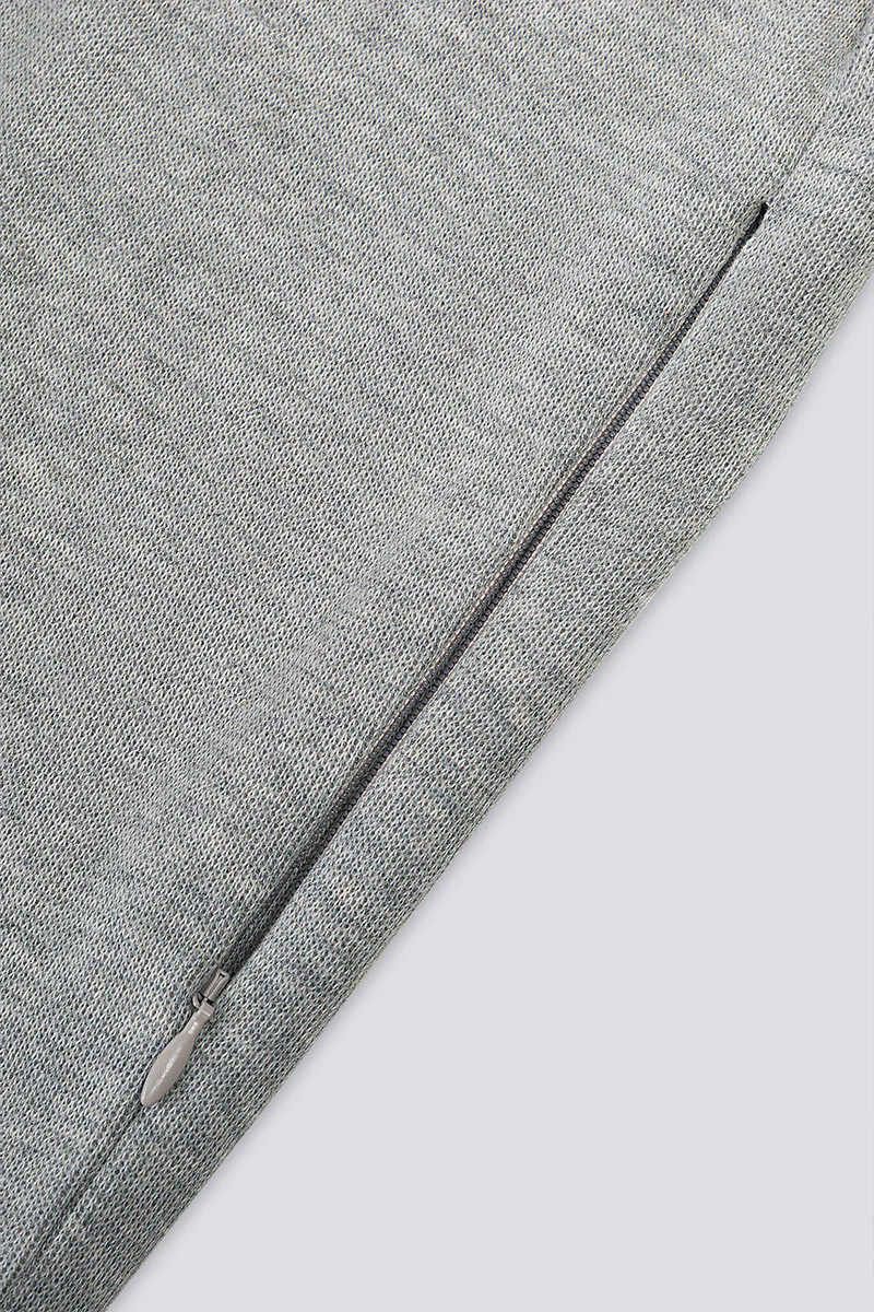 Merino-Blend Half Zip French Rib Sweater | Grey EBC054 Merino-Blend Half Zip French Rib Sweater | Grey EBC054