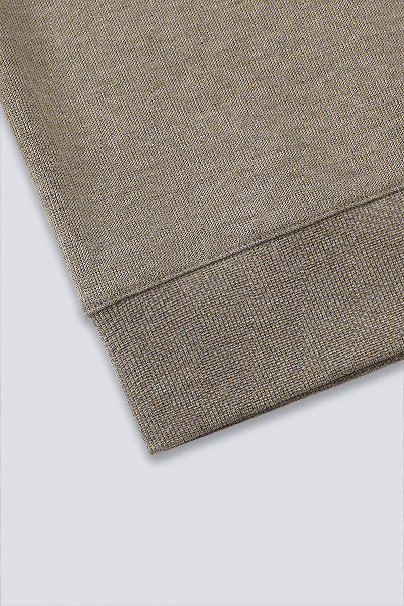 Merino-Blend French Rib Crew Neck Sweater | Khaki E7W025 Merino-Blend French Rib Crew Neck Sweater | Khaki E7W025
