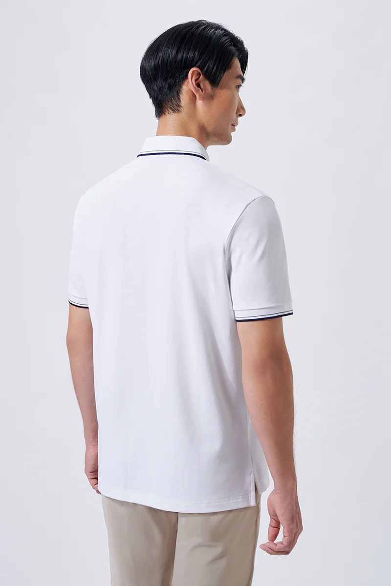Pique Tipped Polo | White WH001Z