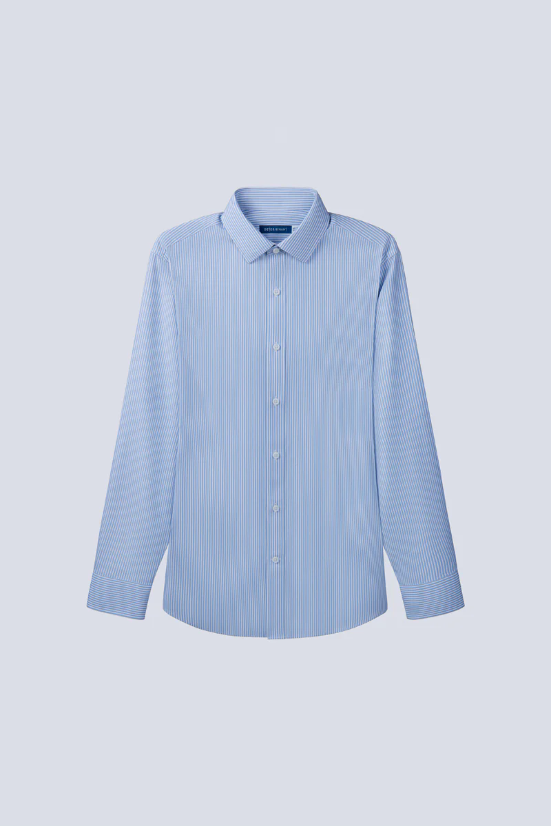 Wrinkle-Free Poplin Dress Shirt | Light Blue Stripes 25670N Wrinkle-Free Poplin Dress Shirt | Light Blue Stripes 25670N