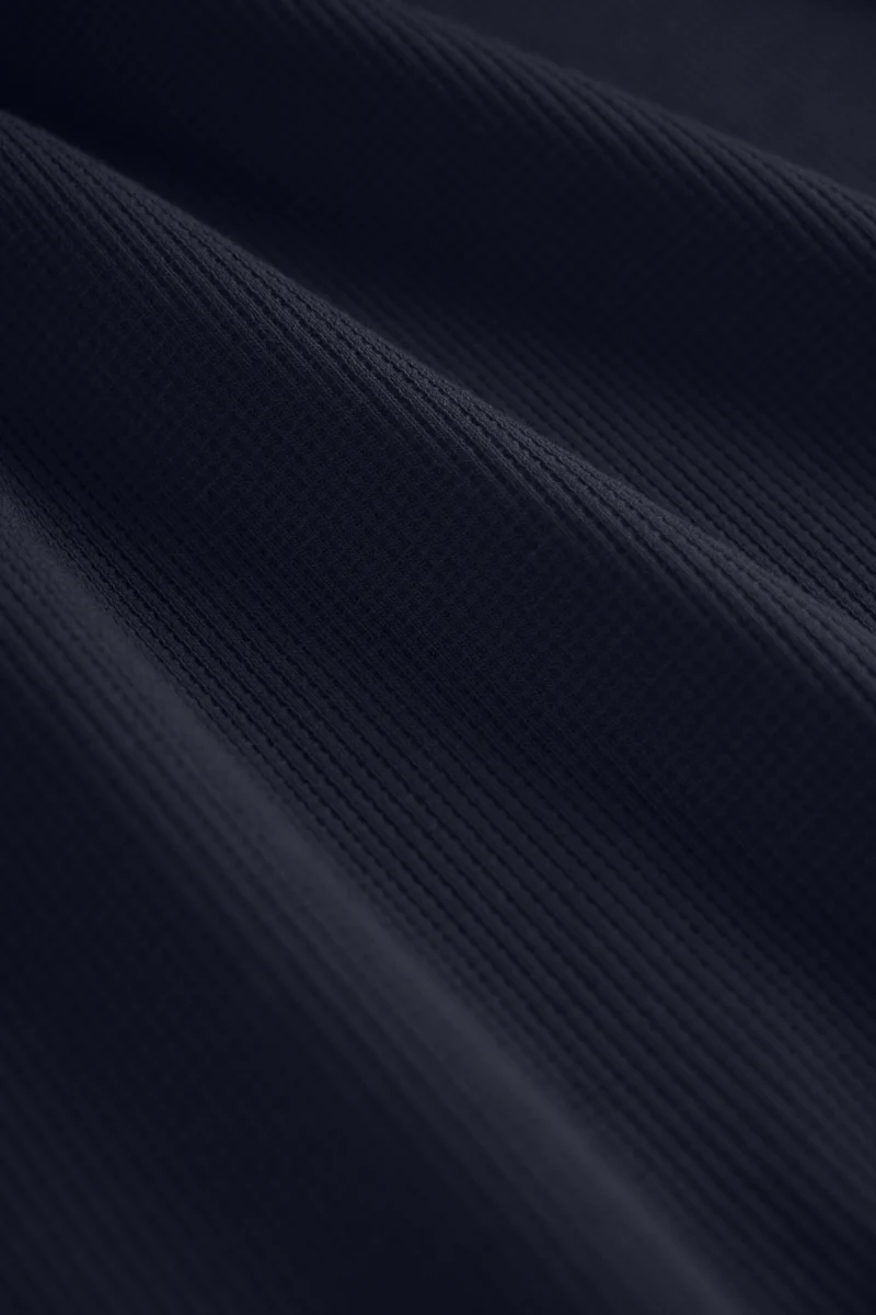 Waffle-Knit Polo | Navy NNY096