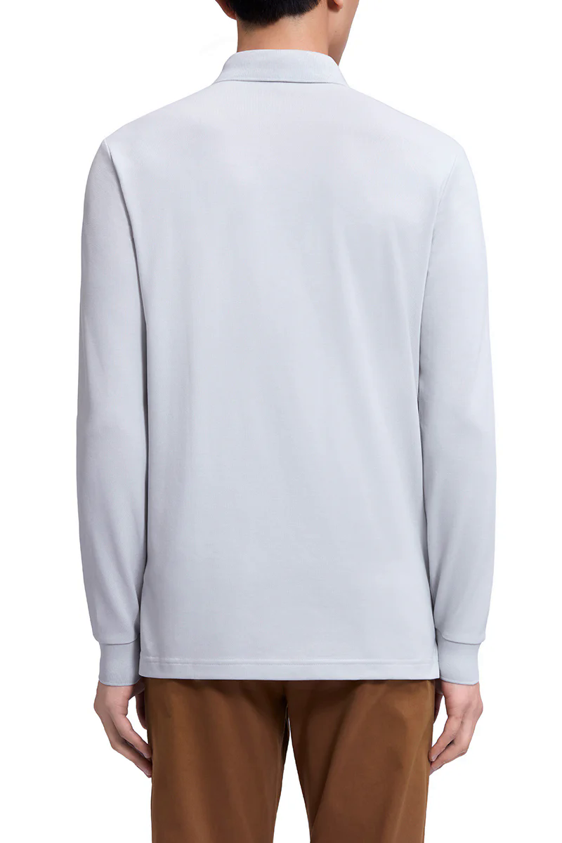 Pique Long Sleeve Polo | Light Grey GYE008 Pique Long Sleeve Polo | Light Grey GYE008
