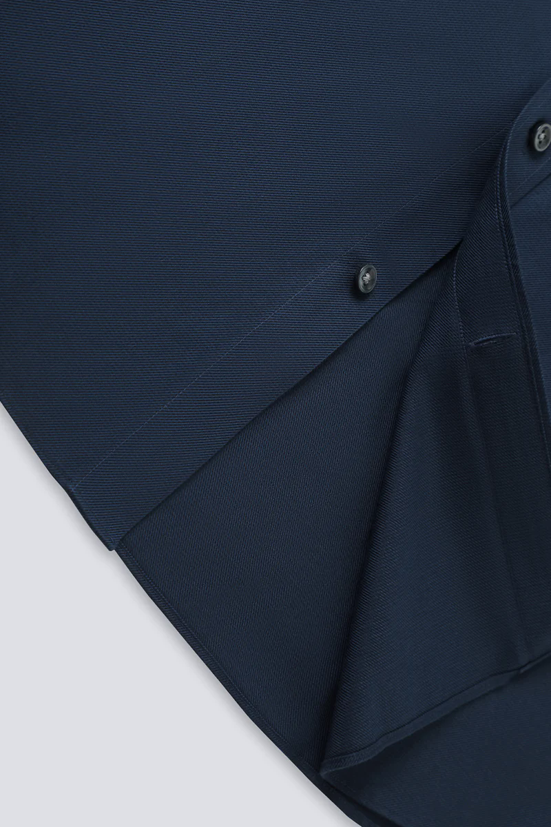 Wrinkle-Free Dobby Twill Dress Shirt  | Navy Semi Plain 27587N