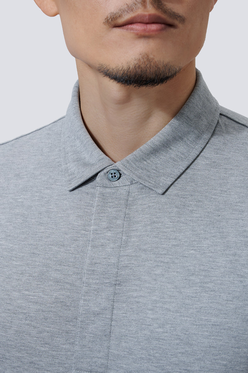 Supreme Cotton-Silk Pique Polo | Grey BC5028 Supreme Cotton-Silk Pique Polo | Grey BC5028