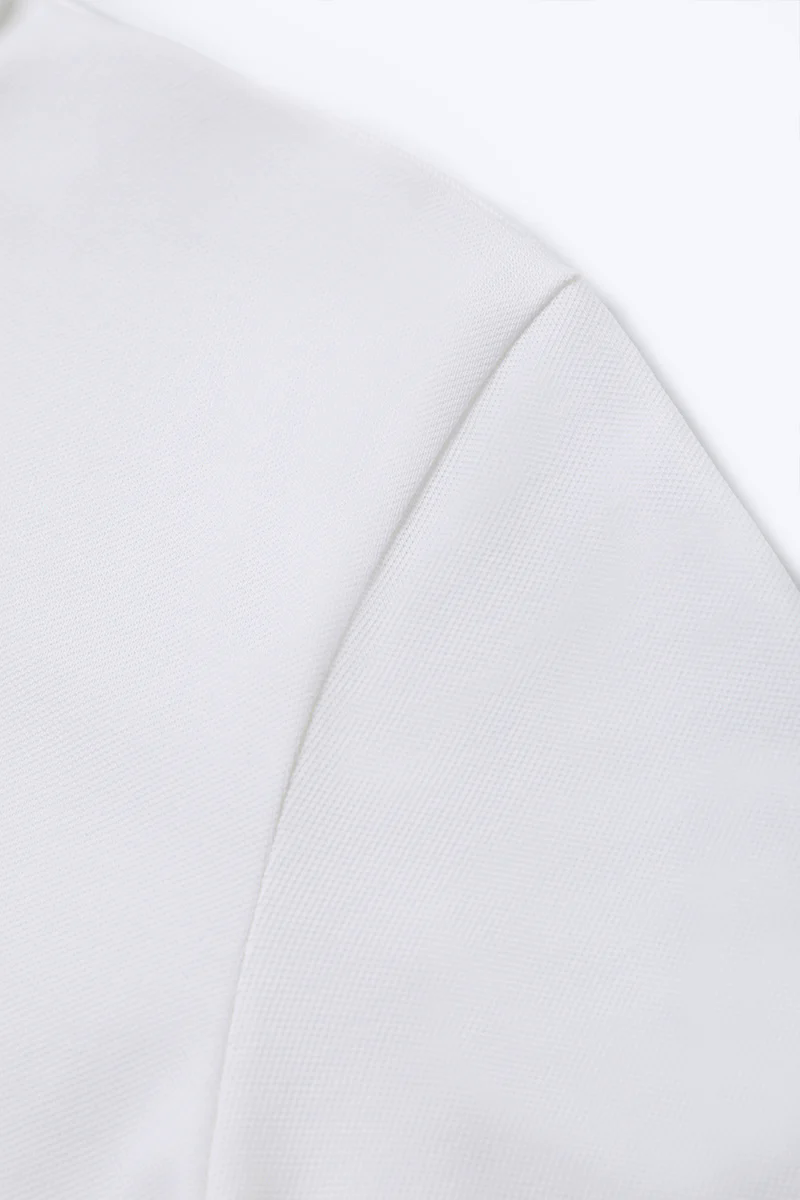 Pique Tipped Polo | White WH001Z